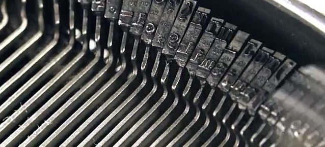 Close up of an old fashioned typewriter