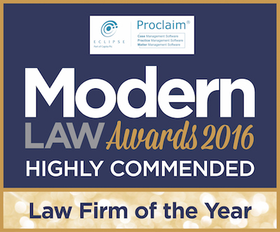 Modern Law Awards 2016 Highly Commended for Law Firm of the Year Award logo