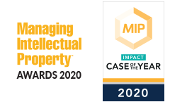 Managing Intellectual Property Awards 2020 Impact Case of the year logo