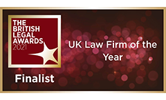 The British Legal Awards 2021 Law Firm of the Year Finalist logo