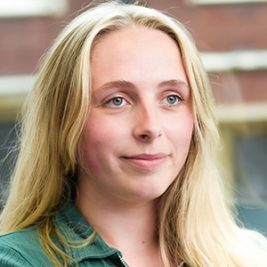 Head shot of Emily Johnson looking away from camera