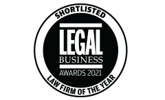 Legal Business Awards 2021 Law Firm of the Year shortlisted logo